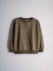 The Set 4 Pack Relaxed Crew Neck Sweatshirts Cream/Light Green/Dark Green Ditsy/Purple - Image 5 of 7