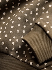 The Set 4 Pack Relaxed Crew Neck Sweatshirts Cream/Light Green/Dark Green Ditsy/Purple - Image 7 of 7