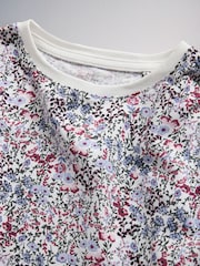 The Set 4 Pack Long Sleeve Frill Shoulder Jersey T-Shirts Ditsy Print/Cream/Burgandy Red/Navy Blue - Image 6 of 7