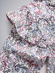 The Set 4 Pack Long Sleeve Frill Shoulder Jersey T-Shirts Ditsy Print/Cream/Burgandy Red/Navy Blue - Image 7 of 7