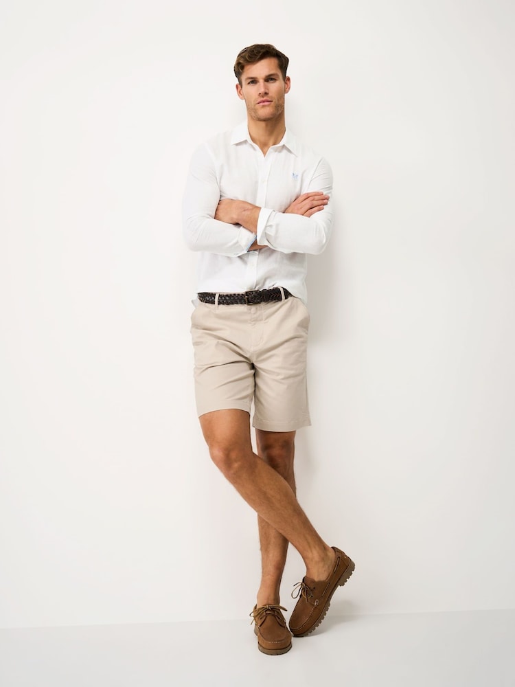 Crew Clothing White Long-Sleeve Linen Shirt - Image 2 of 5 Crew Clothing White Long-Sleeve Linen Shirt - Image 2 of 5