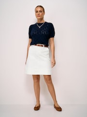 Weiß - Crew Clothing Analee Denimrock - Bild 3 von 5