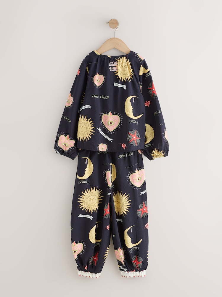 Never Fully Dressed Black Mystic Viscose Nylon Button Through Pyjamas - Image 2 of 4