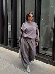 Never Fully Dressed Charcoal Grey Embroidered Print Crew Neck Sweatshirt - Image 5 of 5