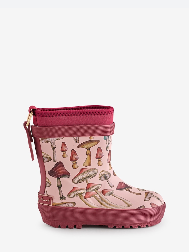 Never Fully Dressed Pink Mushroom Wellies Kids Wellies - Image 1 of 1