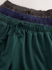 Brown/ Blue/ Green Soft Touch Shorts 3 Pack - Image 6 of 13
