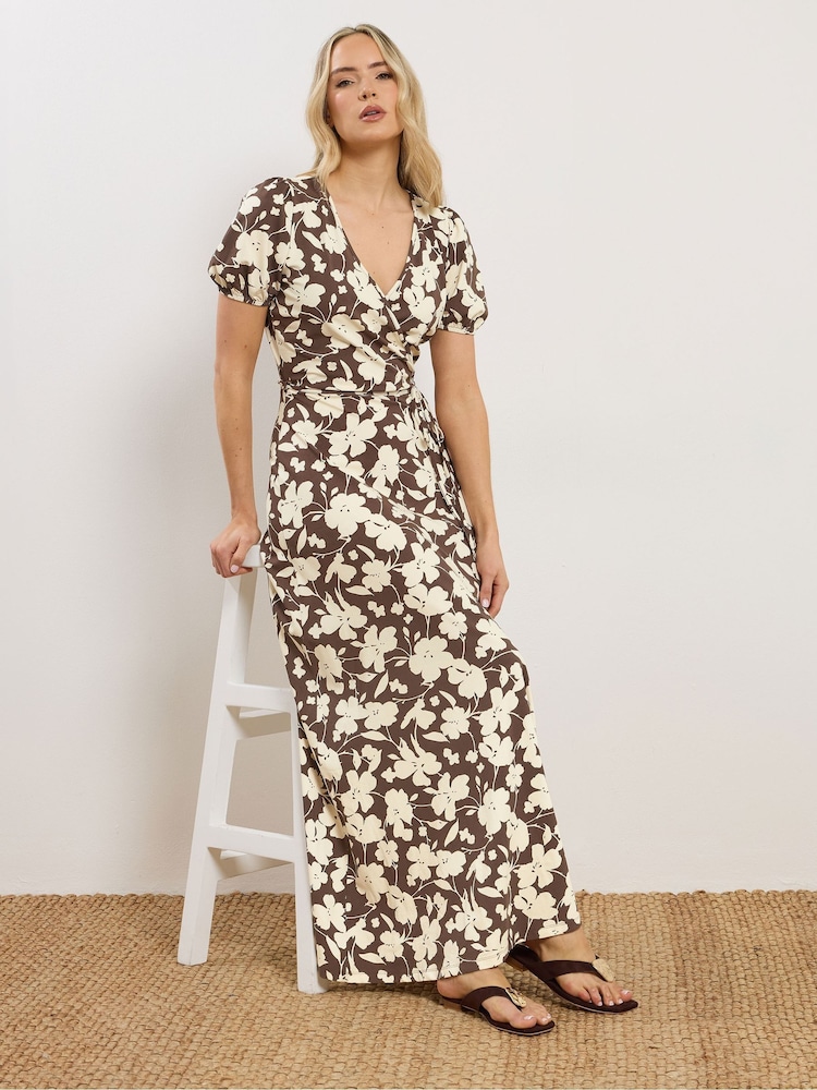 Long Tall Sally Brown Wrap Maxi Dress - Image 2 of 5 Long Tall Sally Brown Wrap Maxi Dress - Image 2 of 5