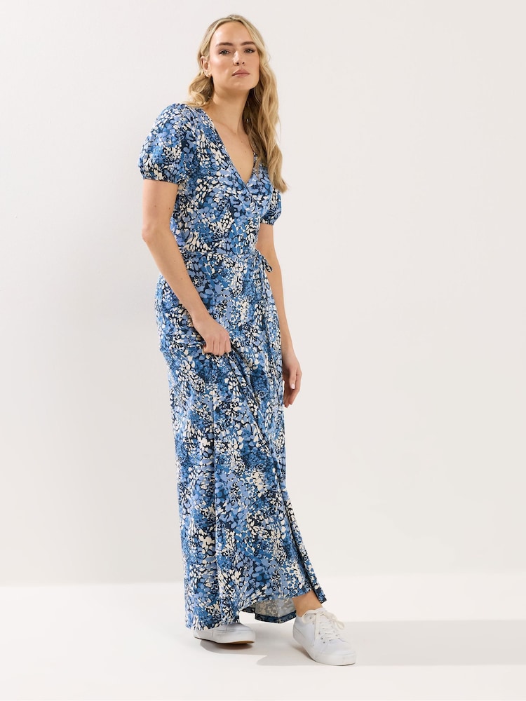 Long Tall Sally Blue Wrap Maxi Dress - Image 2 of 5 Long Tall Sally Blue Wrap Maxi Dress - Image 2 of 5