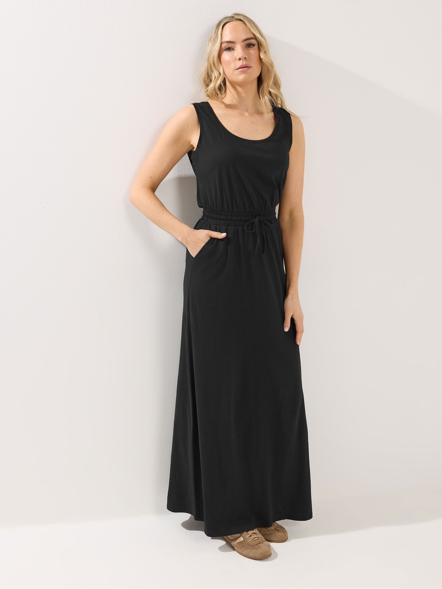 Long Tall Sally Women's Black Tall Tie Waist Maxi Dress In Size 20 - Image 3