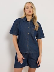 Long Tall Sally Blue Denim Short Sleeve Shirt - Image 1 of 6