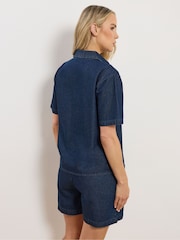 Long Tall Sally Blue Denim Short Sleeve Shirt - Image 5 of 6