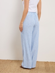 Long Tall Sally Blue Stripe Wide Leg Trousers - Image 3 of 5