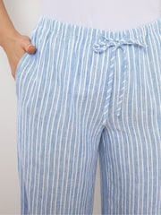 Long Tall Sally Blue Stripe Wide Leg Trousers - Image 4 of 5