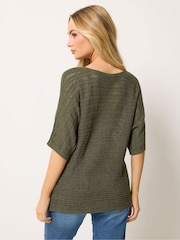 M&Co Brown Short Sleeve Tape Knit Jumper - Image 2 of 5