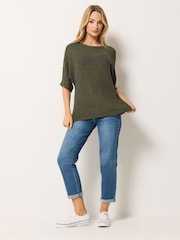 M&Co Brown Short Sleeve Tape Knit Jumper - Image 3 of 5