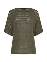 M&Co Brown Short Sleeve Tape Knit Jumper - Image 5 of 5