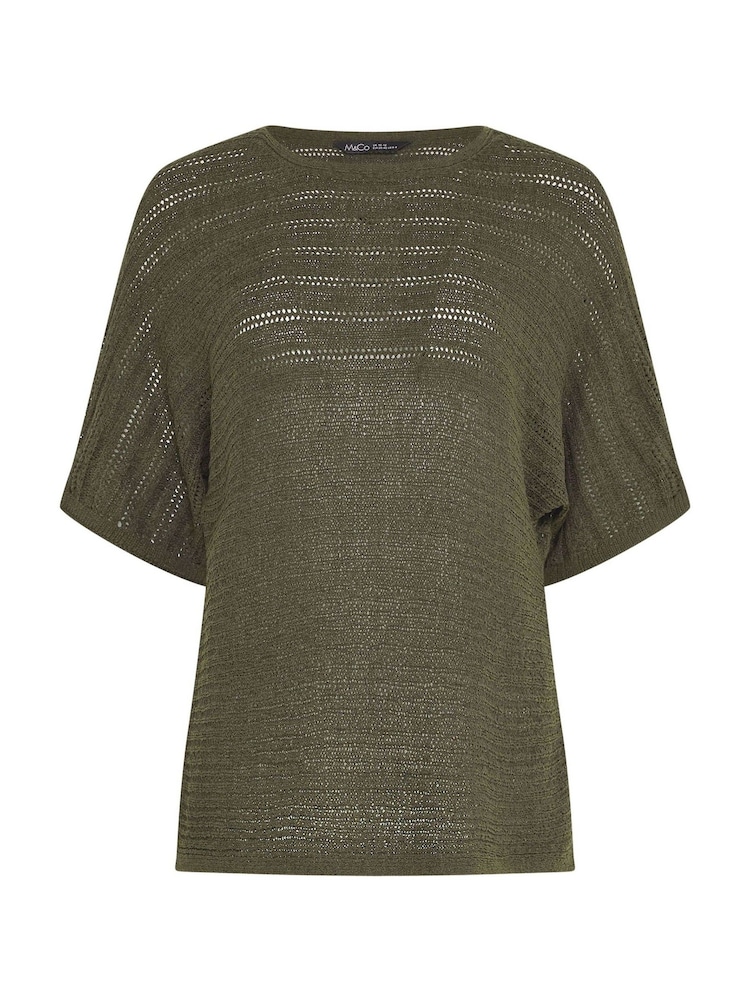 M&Co Brown Short Sleeve Tape Knit Jumper - Image 5 of 5