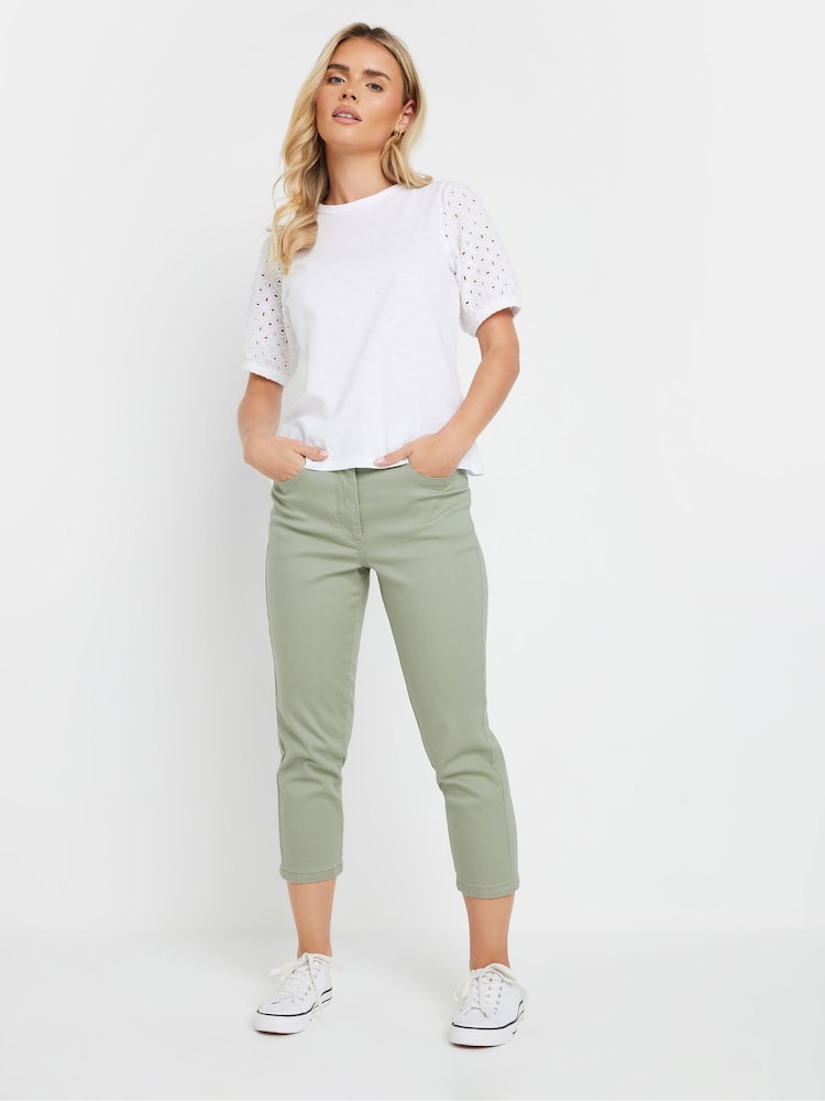 M&Co Green Petite Cropped Jeans - Image 2 of 4 M&Co Green Petite Cropped Jeans - Image 2 of 4