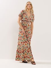 Long Tall Sally Orange Shirred Maxi Dress - Image 1 of 5