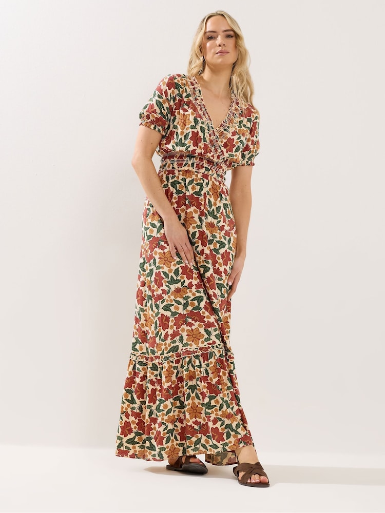 Long Tall Sally Orange Shirred Maxi Dress - Image 1 of 5