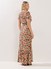 Long Tall Sally Orange Shirred Maxi Dress - Image 3 of 5