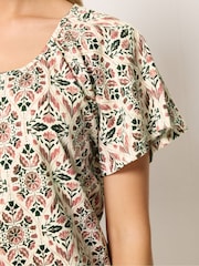 M&Co Cream Cotton Scoop Neck Top - Image 4 of 5