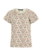 M&Co Cream Cotton Scoop Neck Top - Image 5 of 5