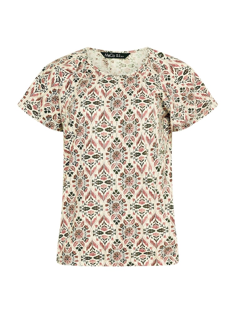 M&Co Cream Cotton Scoop Neck Top - Image 5 of 5