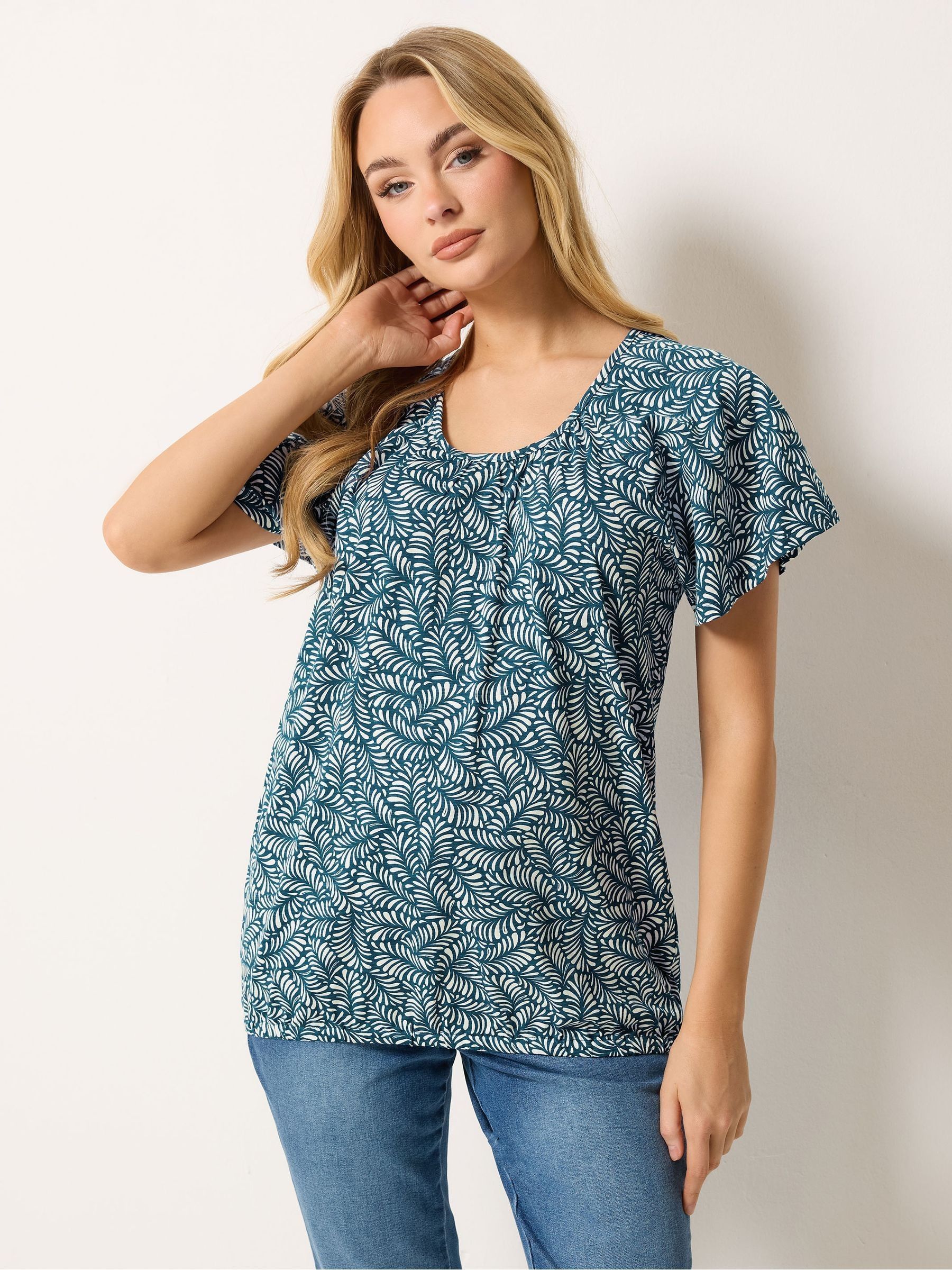 Buy M&Co Blue Cotton Scoop Neck Top from Next Canada