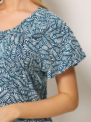 M&Co Blue Cotton Scoop Neck Top - Image 4 of 5