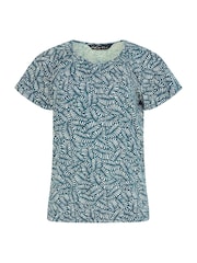 M&Co Blue Cotton Scoop Neck Top - Image 5 of 5