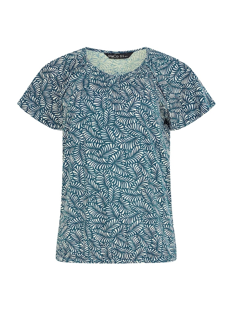 M&Co Blue Cotton Scoop Neck Top - Image 5 of 5