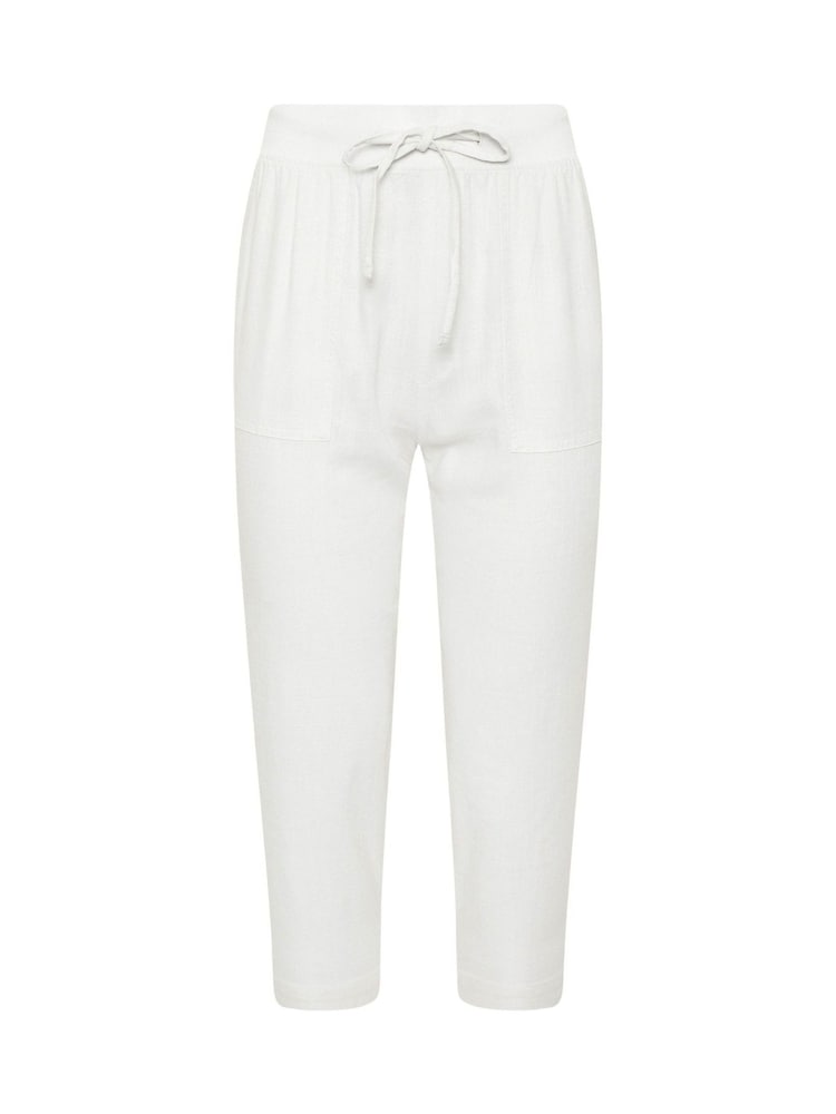 M&Co White Petite Linen Blend Cropped Trousers - Image 2 of 2