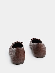 Long Tall Sally Brown Woven Ballerina Pumps - Image 3 of 4