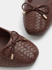Long Tall Sally Brown Woven Ballerina Pumps - Image 4 of 4
