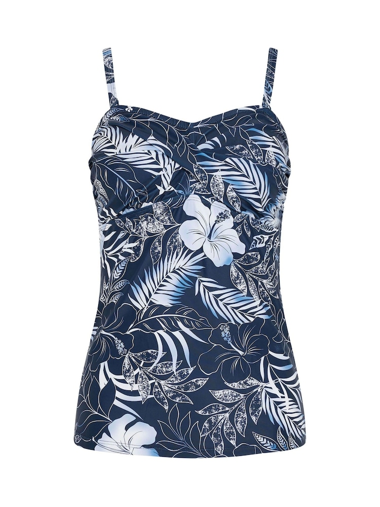 M&Co Tropical Print Twist Front Tankini Top - Изображение 2 3