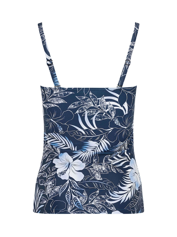 M&Co Tropical Print Twist Front Tankini Top - Изображение 3 3