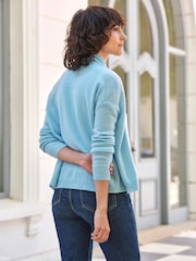Pure Collection Blue Cashmere Edge To Edge Cardigan - Image 2 of 3