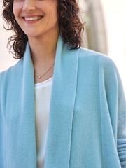 Pure Collection Blue Cashmere Edge To Edge Cardigan - Image 3 of 3