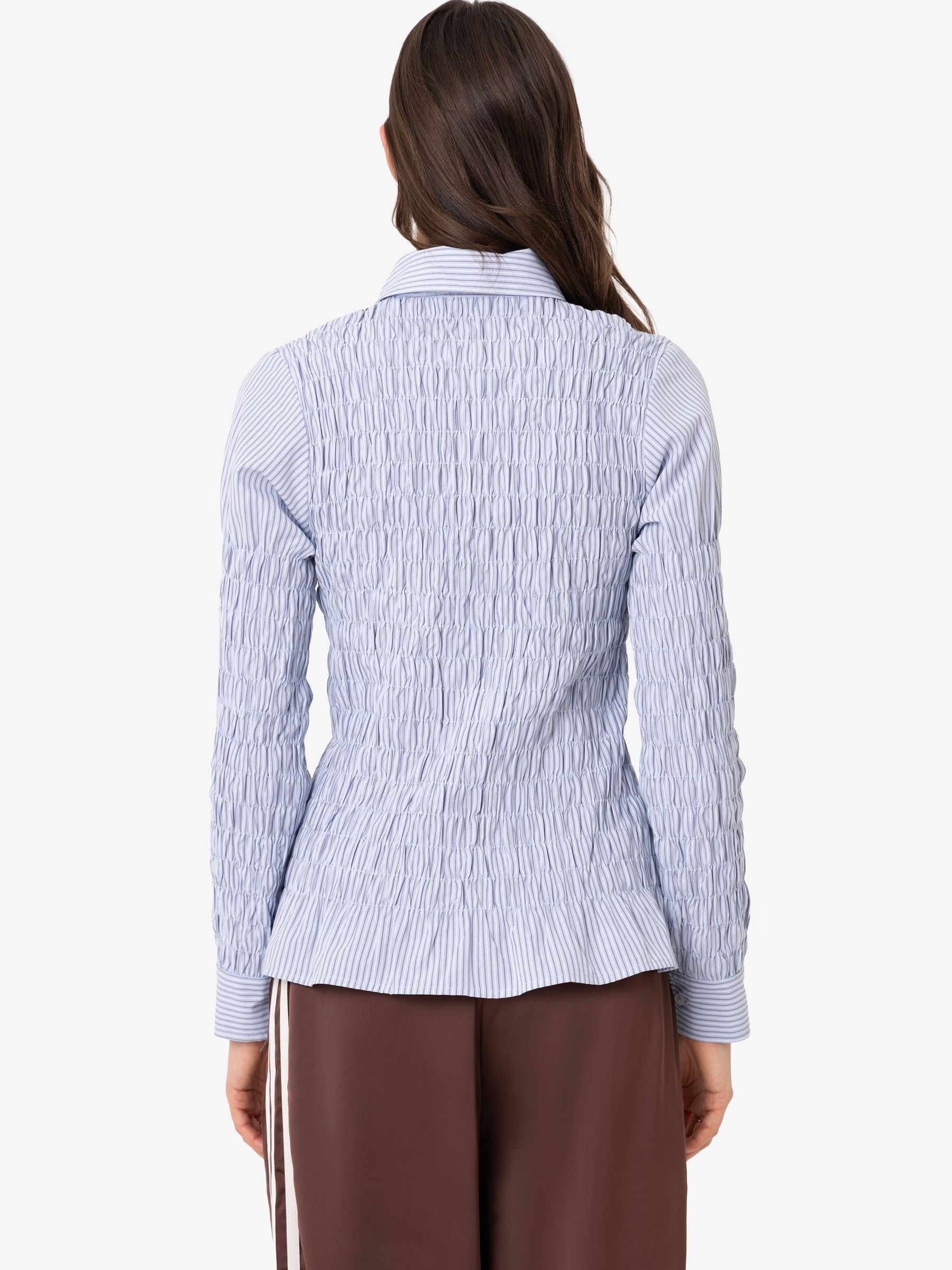 Buy Amy Lynn Blue Olivia Smocked Cotton Shirt from Next USA