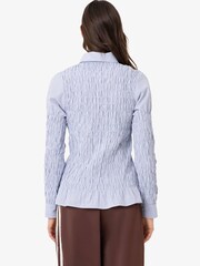 Amy Lynn Blue Olivia Smocked Cotton Shirt - Image 7 of 11