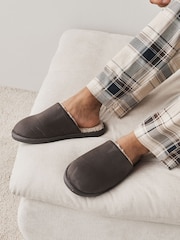 Gris - Pantuflas tipo mule de microfibra - Imagen 2 de 7