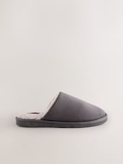 Gris - Pantuflas tipo mule de microfibra - Imagen 4 de 7