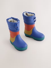 Blue Colourblock Cuff Wellies - Image 1 of 5