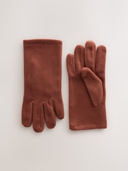 Rust Brown Fleece Gloves - Image 1 of 3