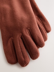 Rust Brown Fleece Gloves - Image 2 of 3
