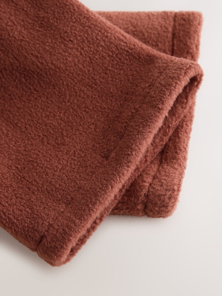 Rust Brown Fleece Gloves - Image 3 of 3