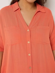 Yours Curve Orange Short Sleeve Shirt - Image 4 of 5