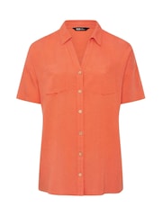Yours Curve Orange Short Sleeve Shirt - Image 5 of 5