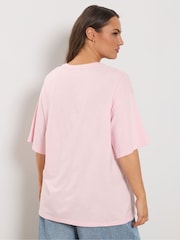 Yours Curve Pink Cherish' Cherry Slogan T-Shirt - Image 3 of 5